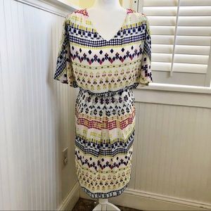 Vince Camuto Multi-Color Geometric Print Dress 8